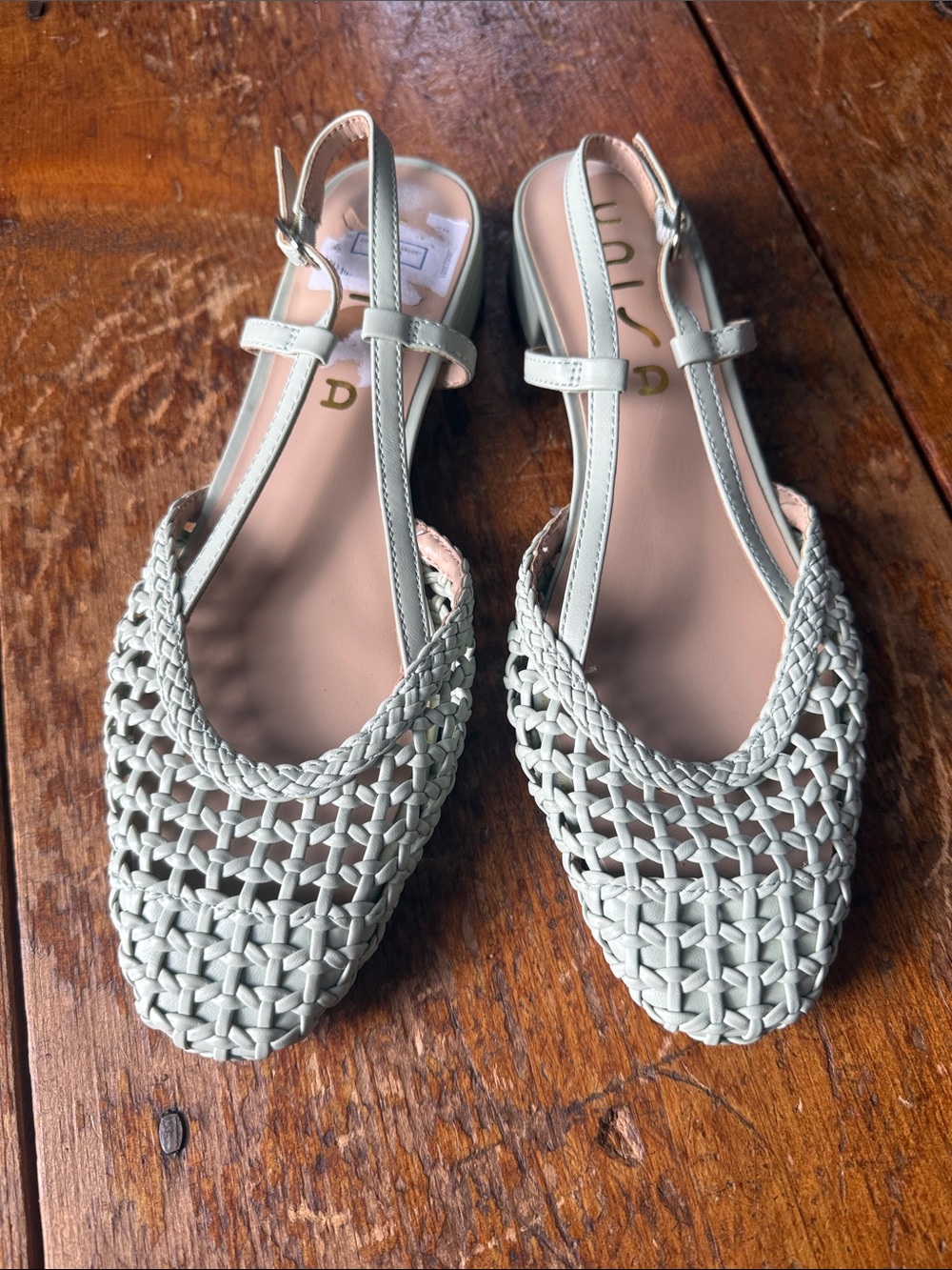 Unisa Woven Slingback Mules in Light Sage
